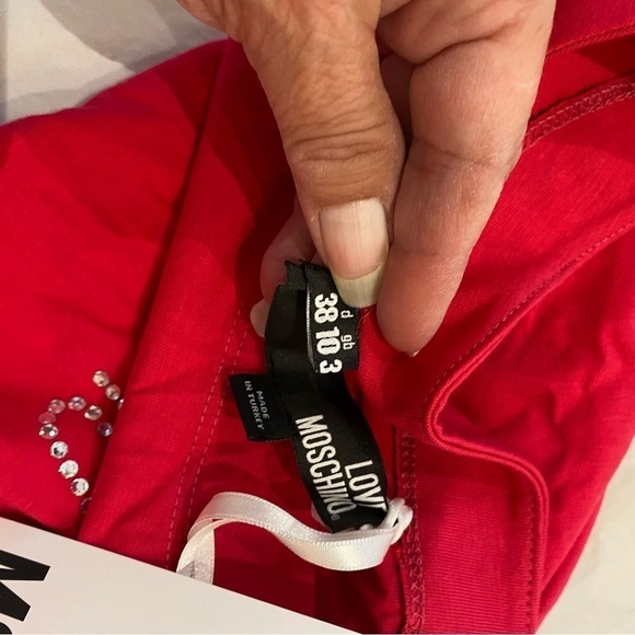 Love Moschino Crystal Logo Mini Dress size US 6 - Picture 6 of 10